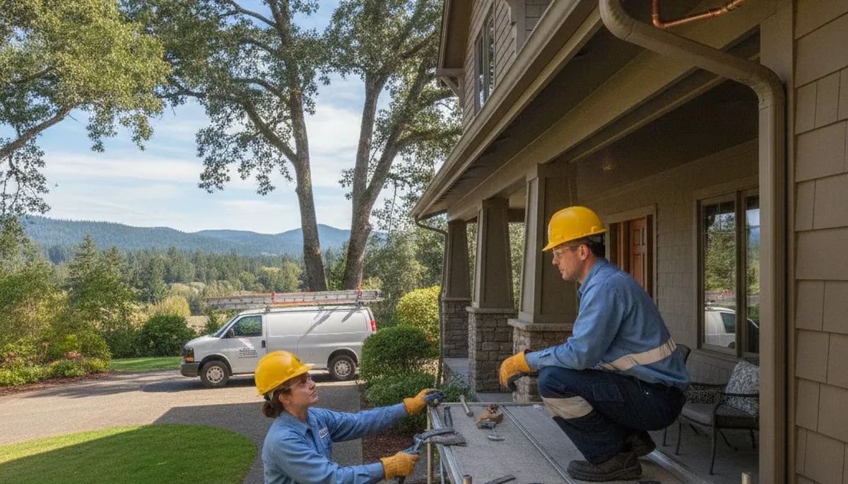 Portland, OR plumbing repair service team fixing a residential pipe leak